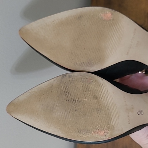 Marc Fisher Black Strappy Heels with Snakeskin Detail size 10 - Picture 7 of 9